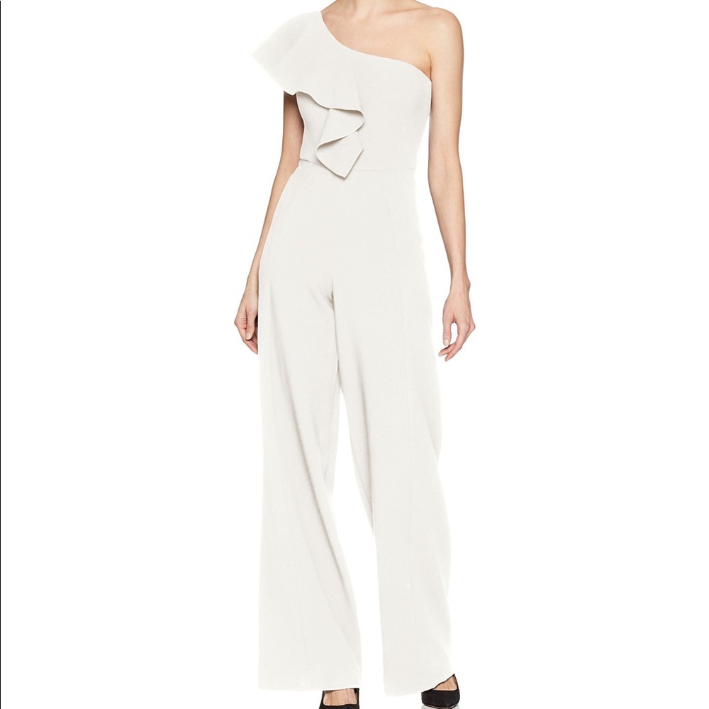 Black Halo One Shoulder Jumpsuit